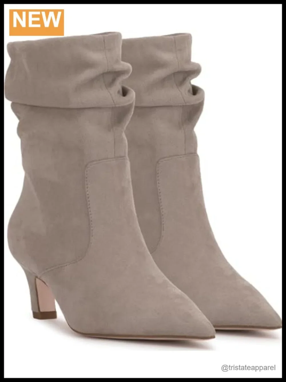Jessica Simpson Vyluna Faux Suede Kitten Heel Ankle Booties Pointed Toe Pull-On